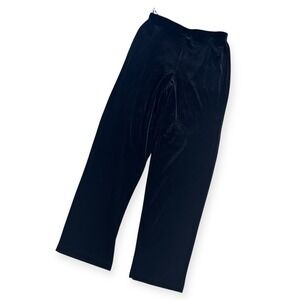 Jennifer‎ Moore Black Velvet Velour Wide Leg Pants Size S